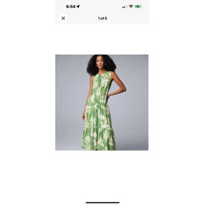 Simply Vera Vera Wang fit and flare midi dress green size M